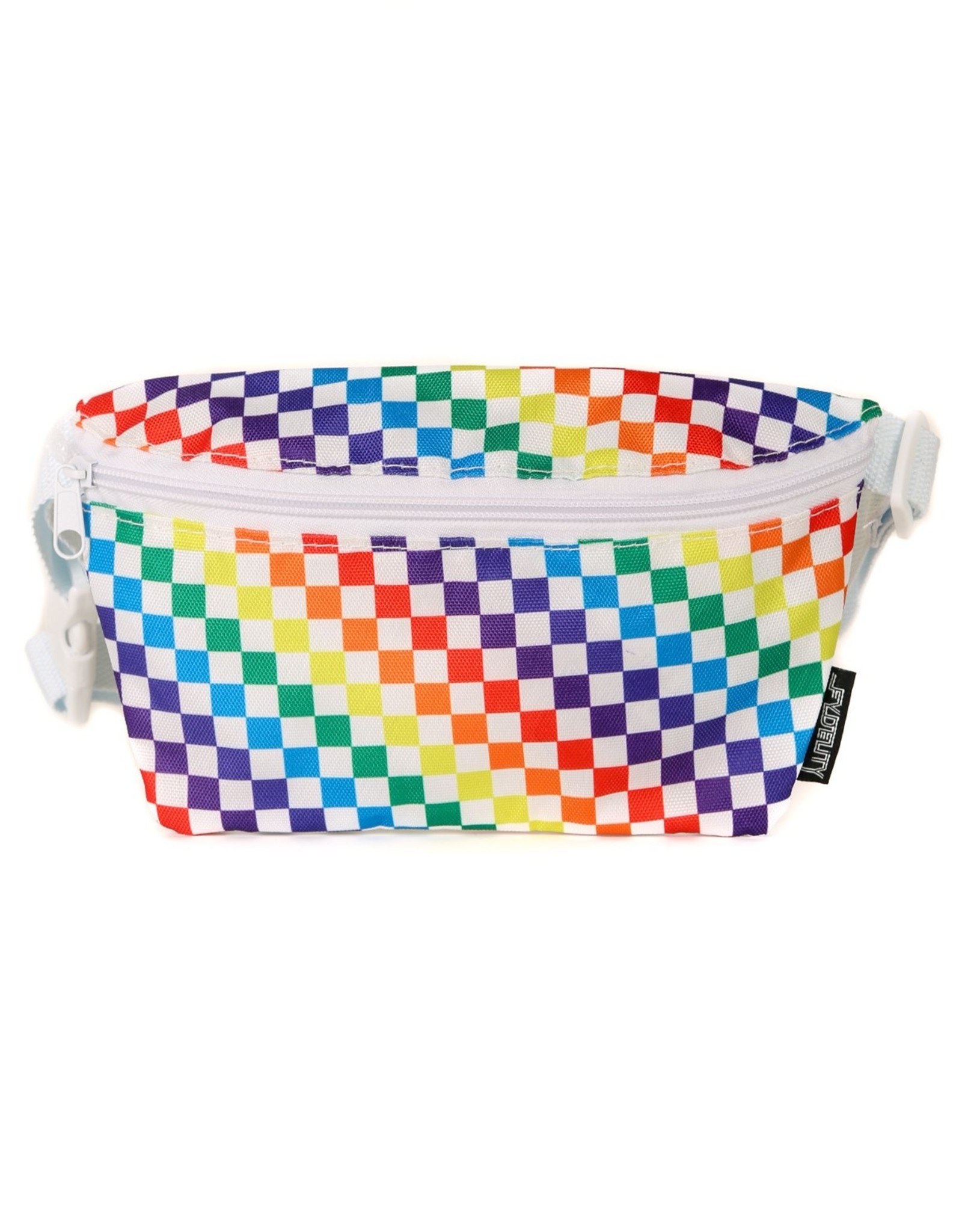 rainbow checkered fanny pack