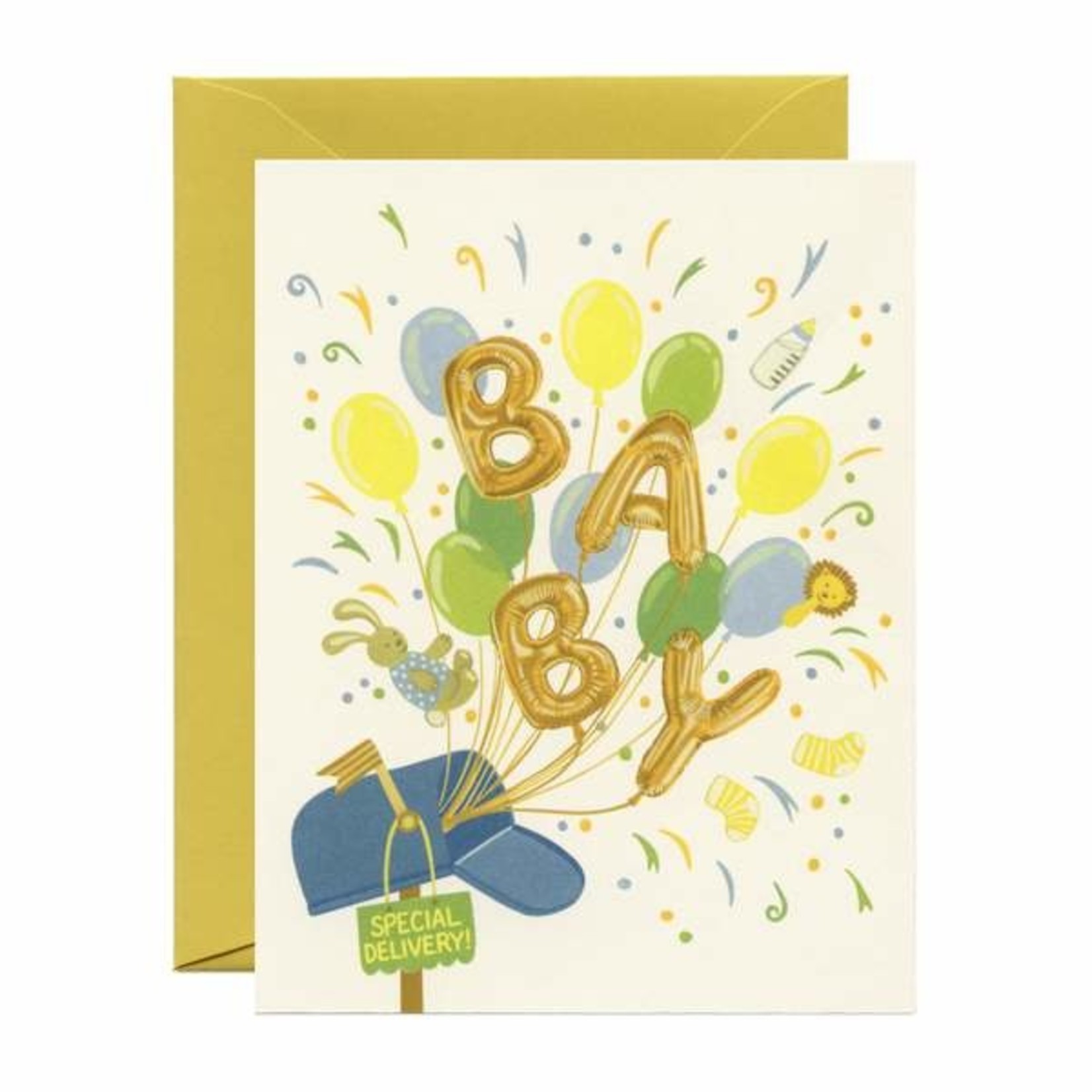 Baby Card:  Special Delivery Balloons