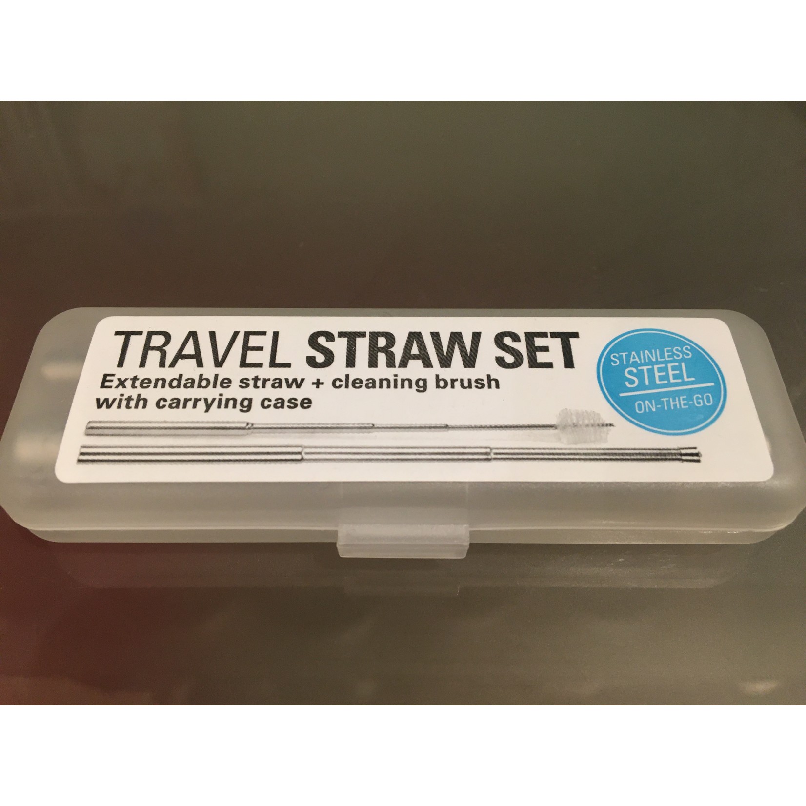 Kikkerland Stainless Steel Travel Straw Set