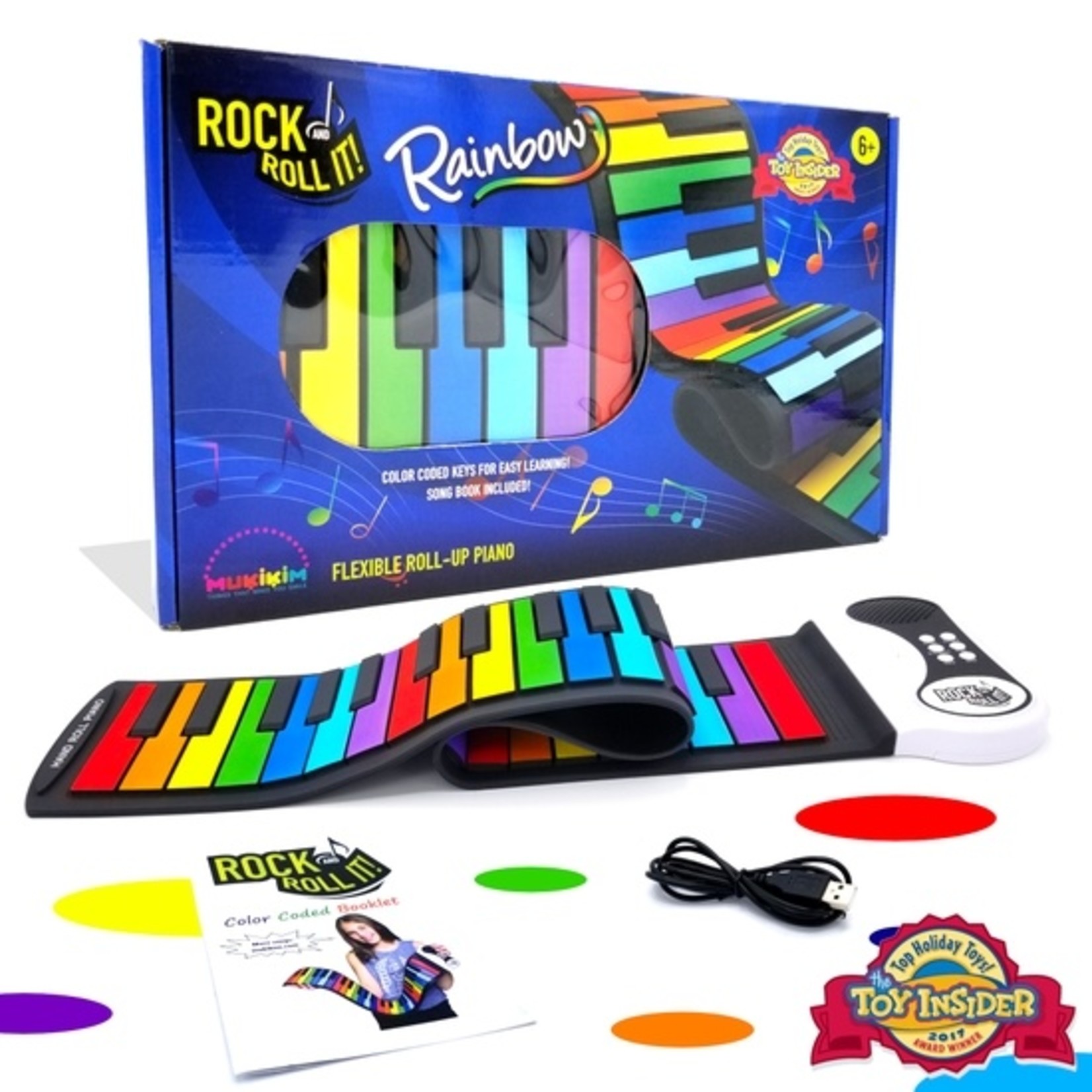 MukikiM Rollable Rainbow Piano