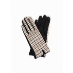 Look By M Tweed Plaid Gloves in Tan