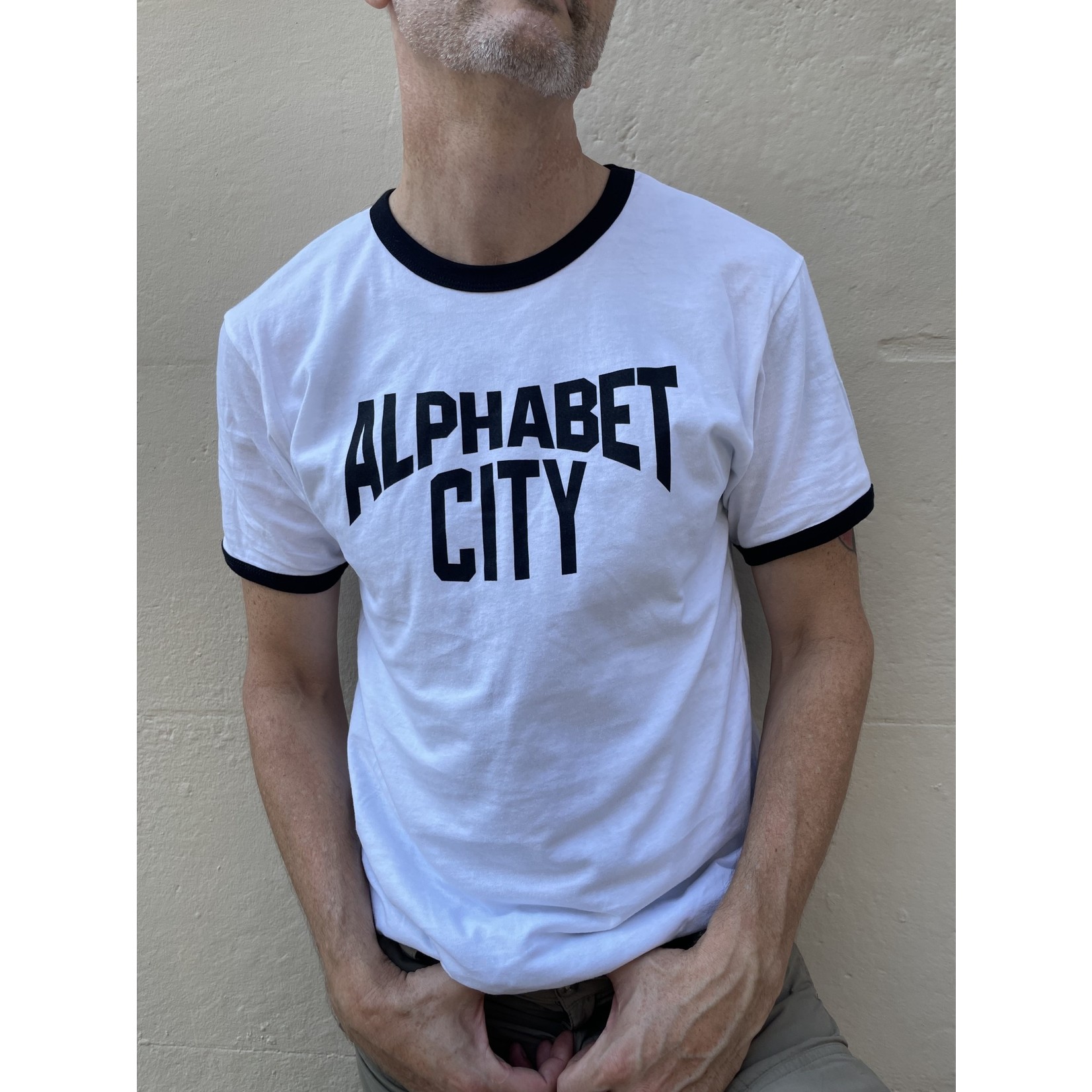 Exit9 Gift Emporium Alphabet City T-Shirt in White/Black