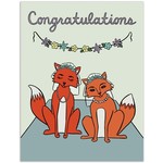 Wedding Card - Congrats Foxes