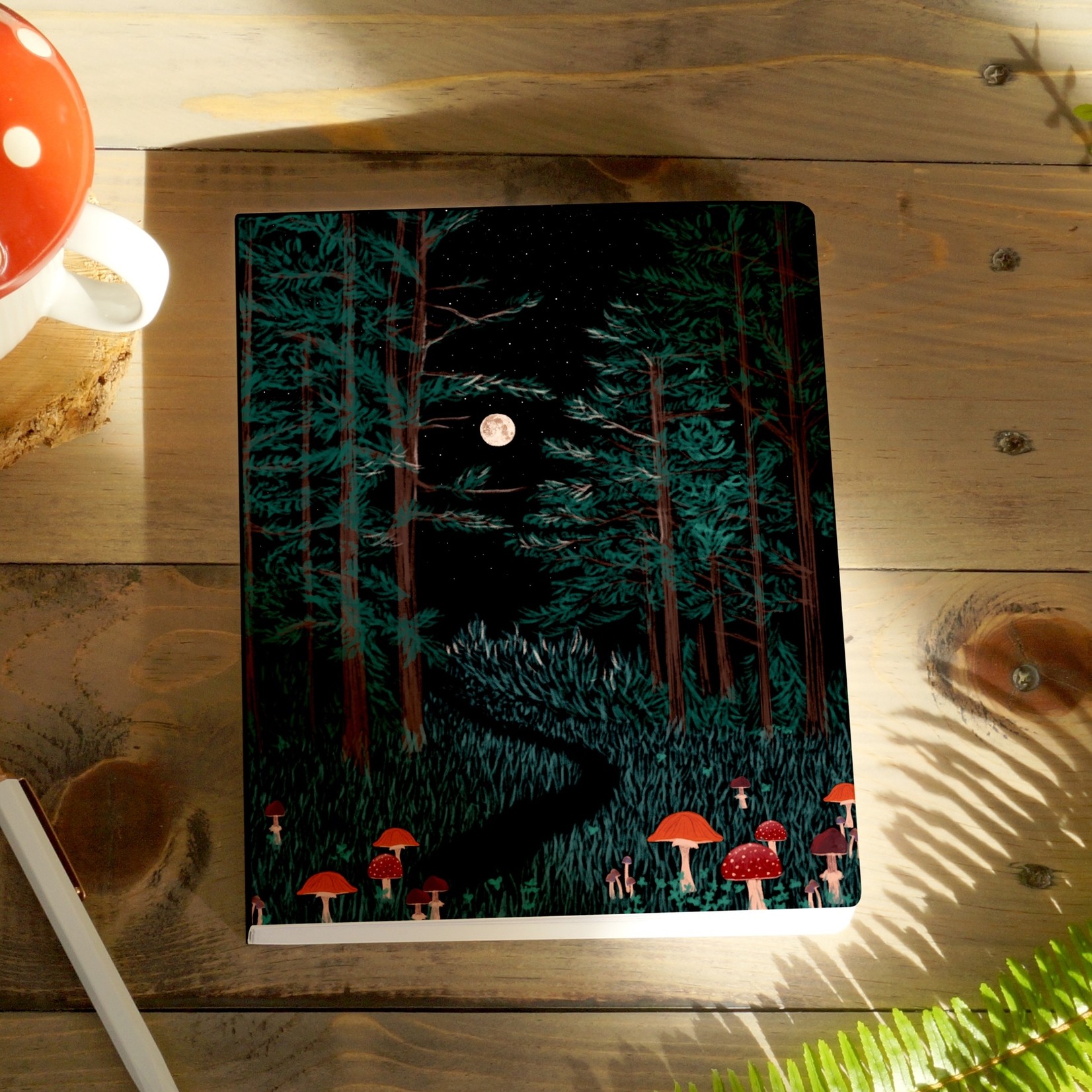 Moonrise Forest Lined Medium Notebook