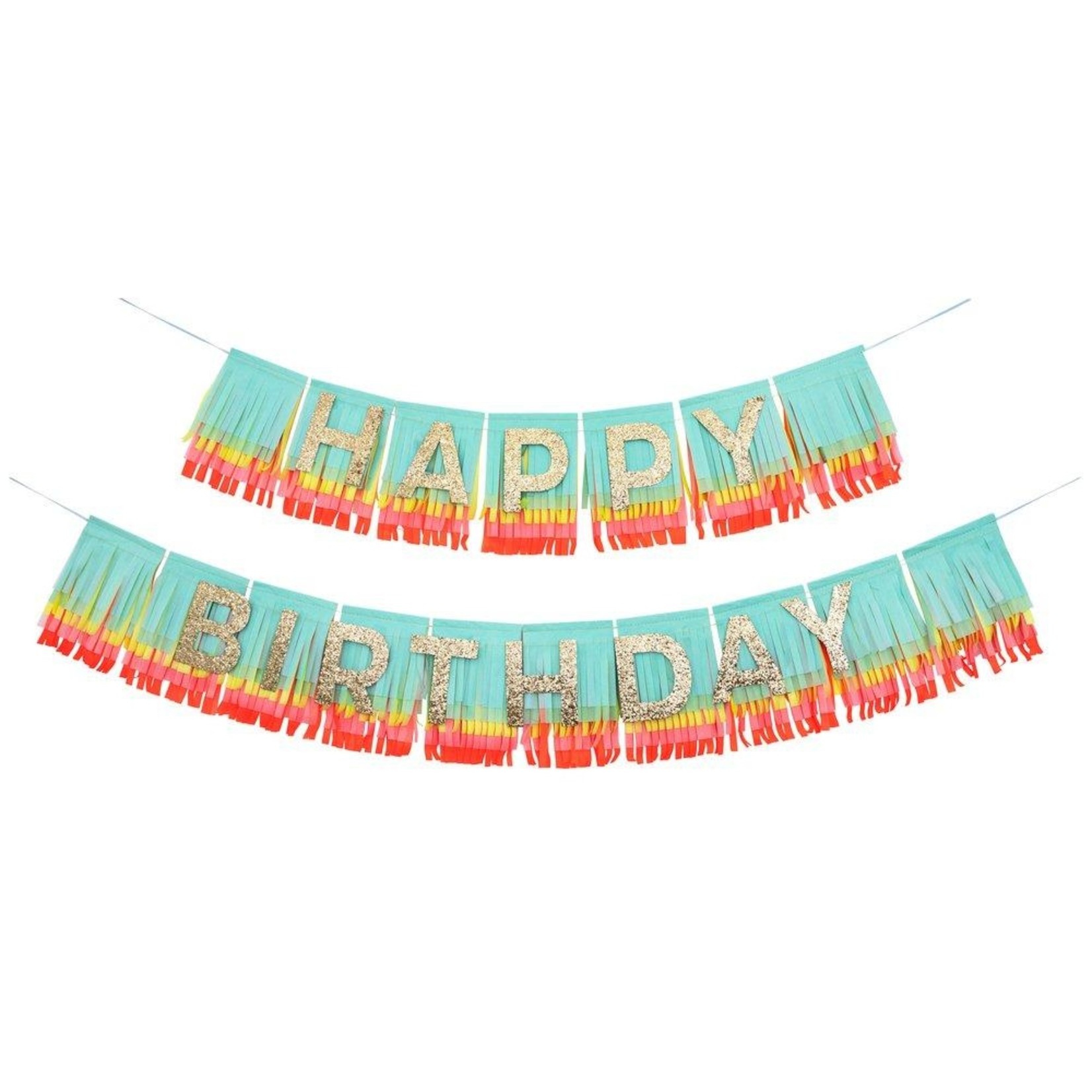 Rainbow Happy Birthday Fringe Garland : Meri Meri - Exit9 Gift Emporium