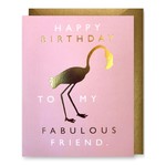J. Falkner Birthday Card: Flamingo