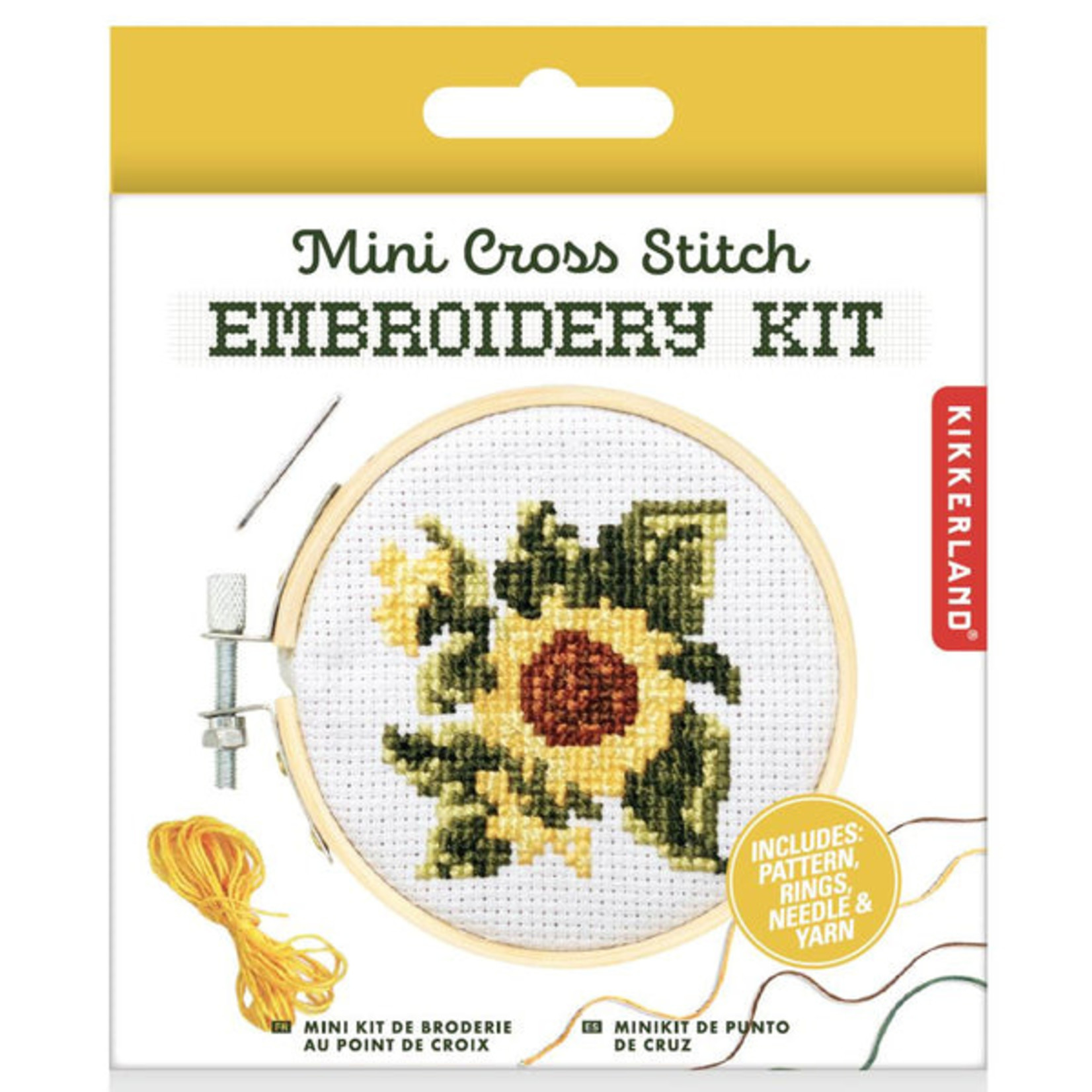 Kikkerland Mini Cross Stitch Sunflower Kit