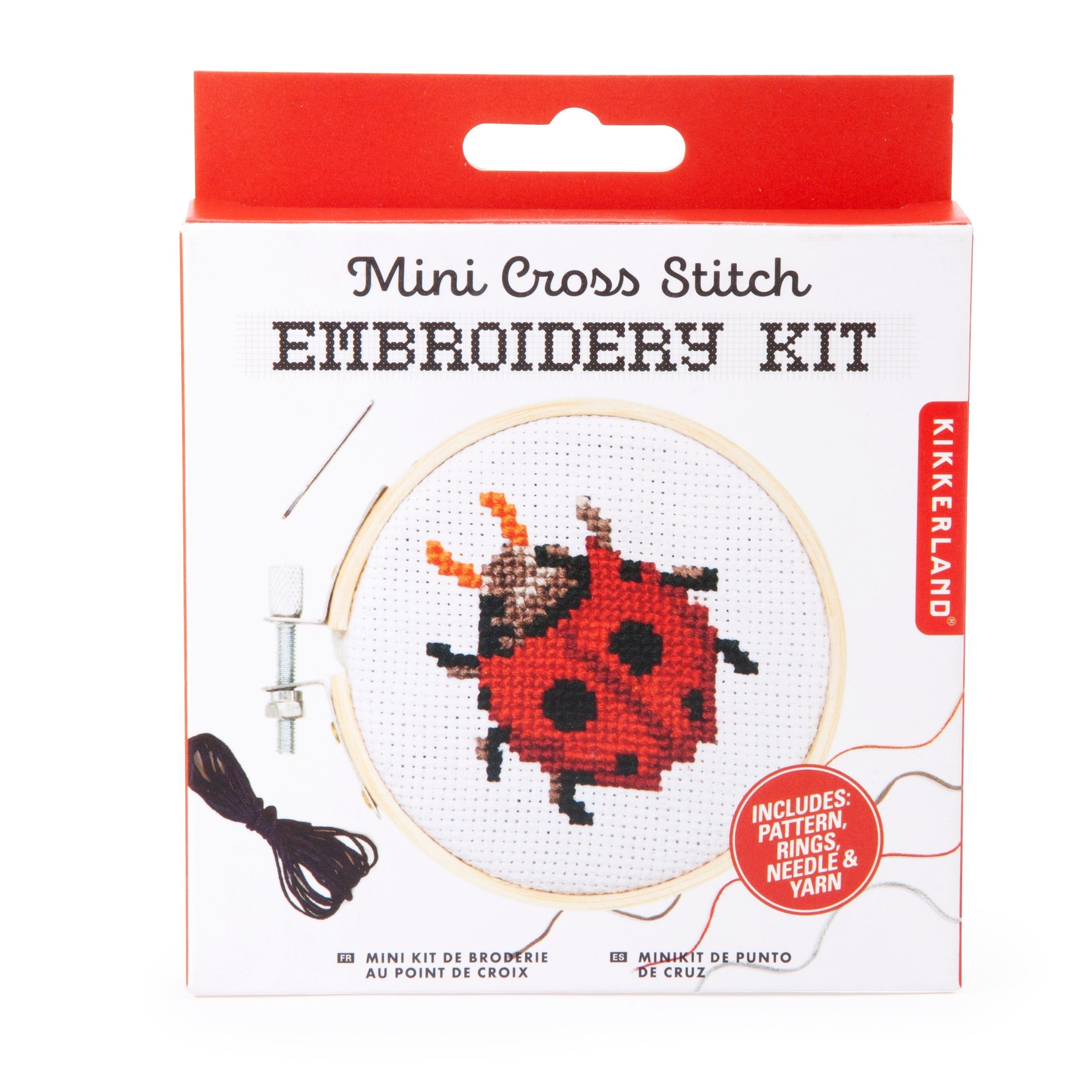 Kikkerland Mini Cross Stitch Ladybug Kit
