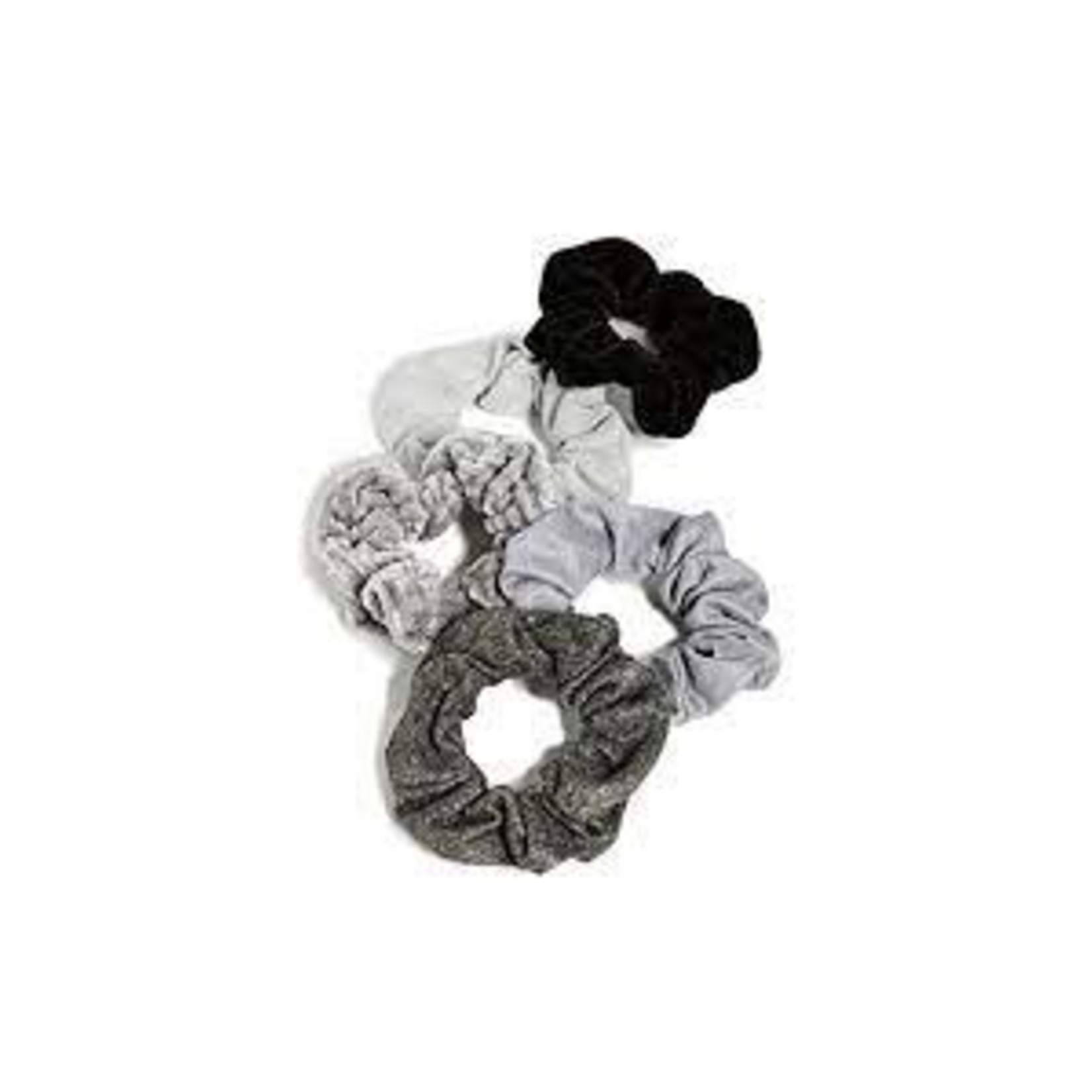 Kitsch Matte Scrunchies in Black/Gray