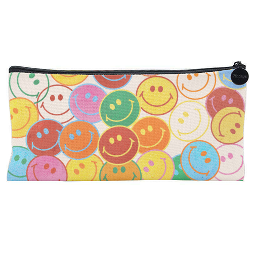 Colorful Smileys Linen Pencil Case : ArtWow Desingers - Exit9 Gift Emporium