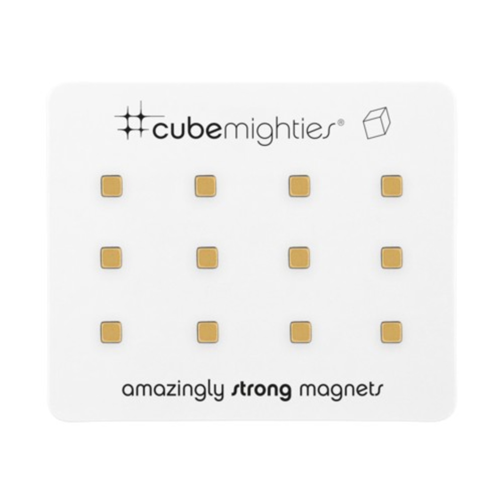 THREE BY THREE 12 Cube Mighty Magnet in Gold