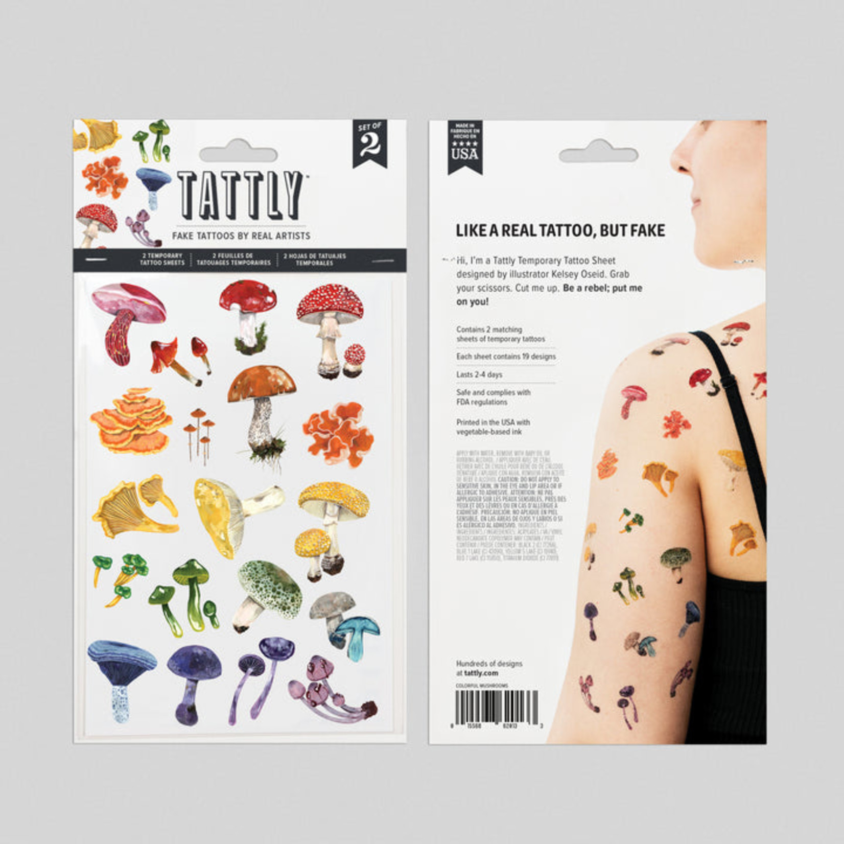 Tattly Colorful Mushroom Tattly Sheet