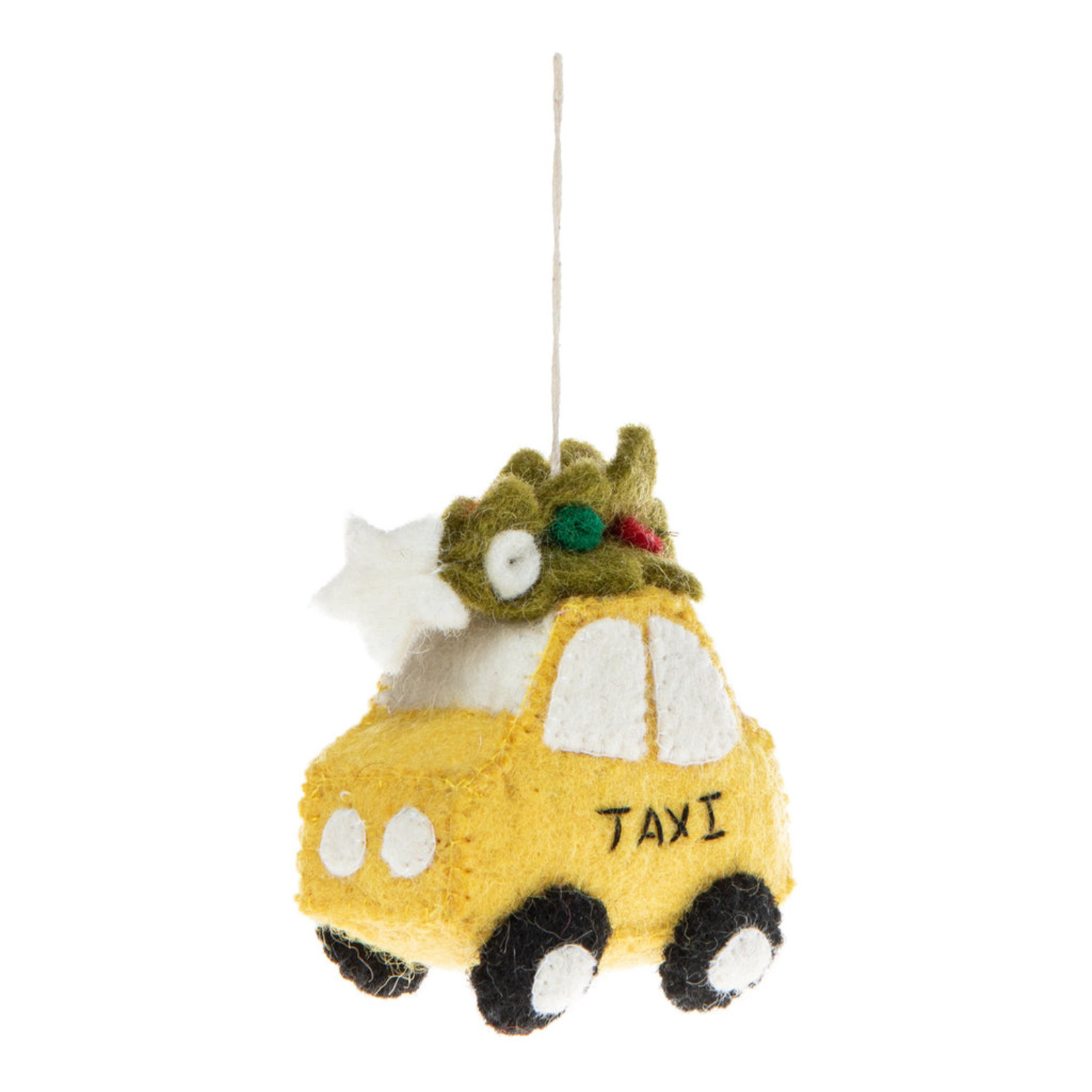 Felt Tree on Taxi Ornament