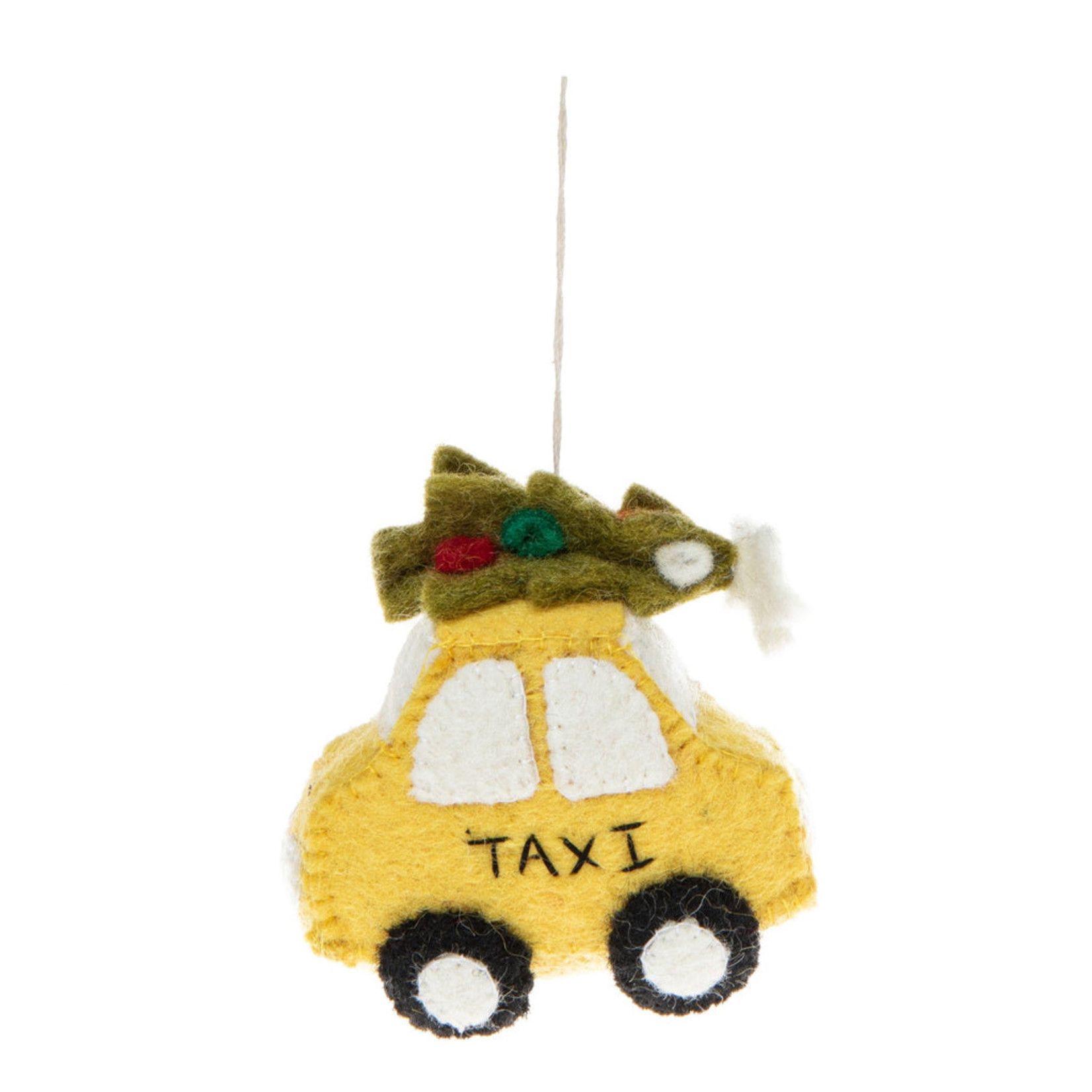 Global Goods Partners Felt Tree on Taxi Ornament