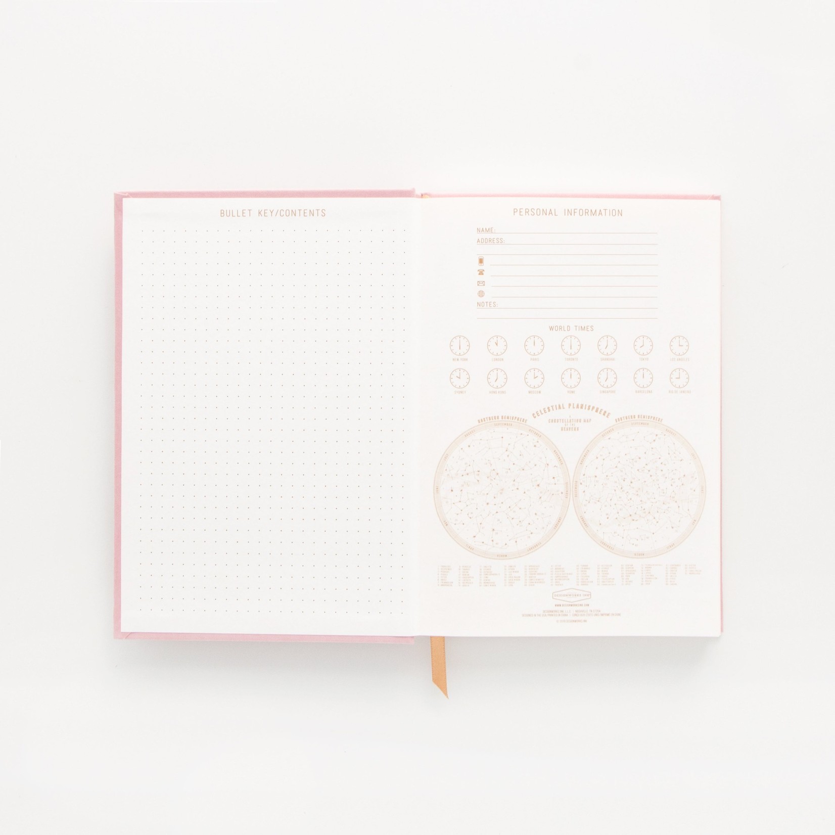 Designworks Ink Radiant Rainbow Bookcloth in Dusty Pink