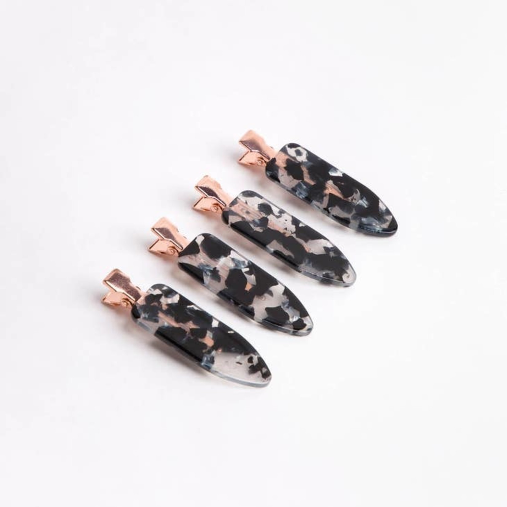 Kitsch Creaseless Clips in Black Terrazzo