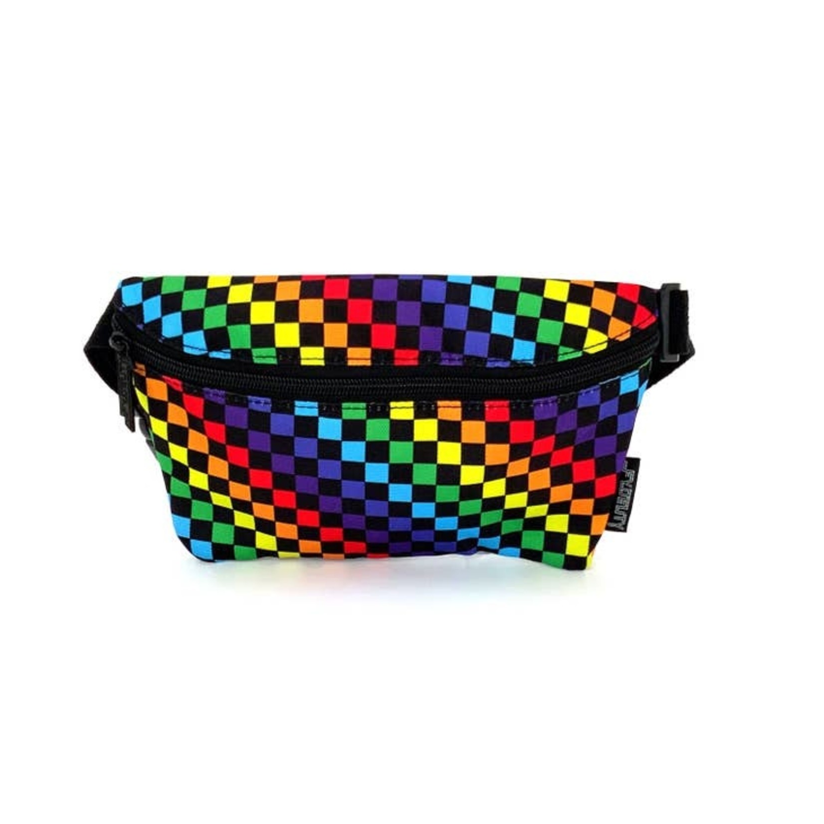 FYDELITY Ultra-Slim Fanny Pack in Indy Rainbow Black