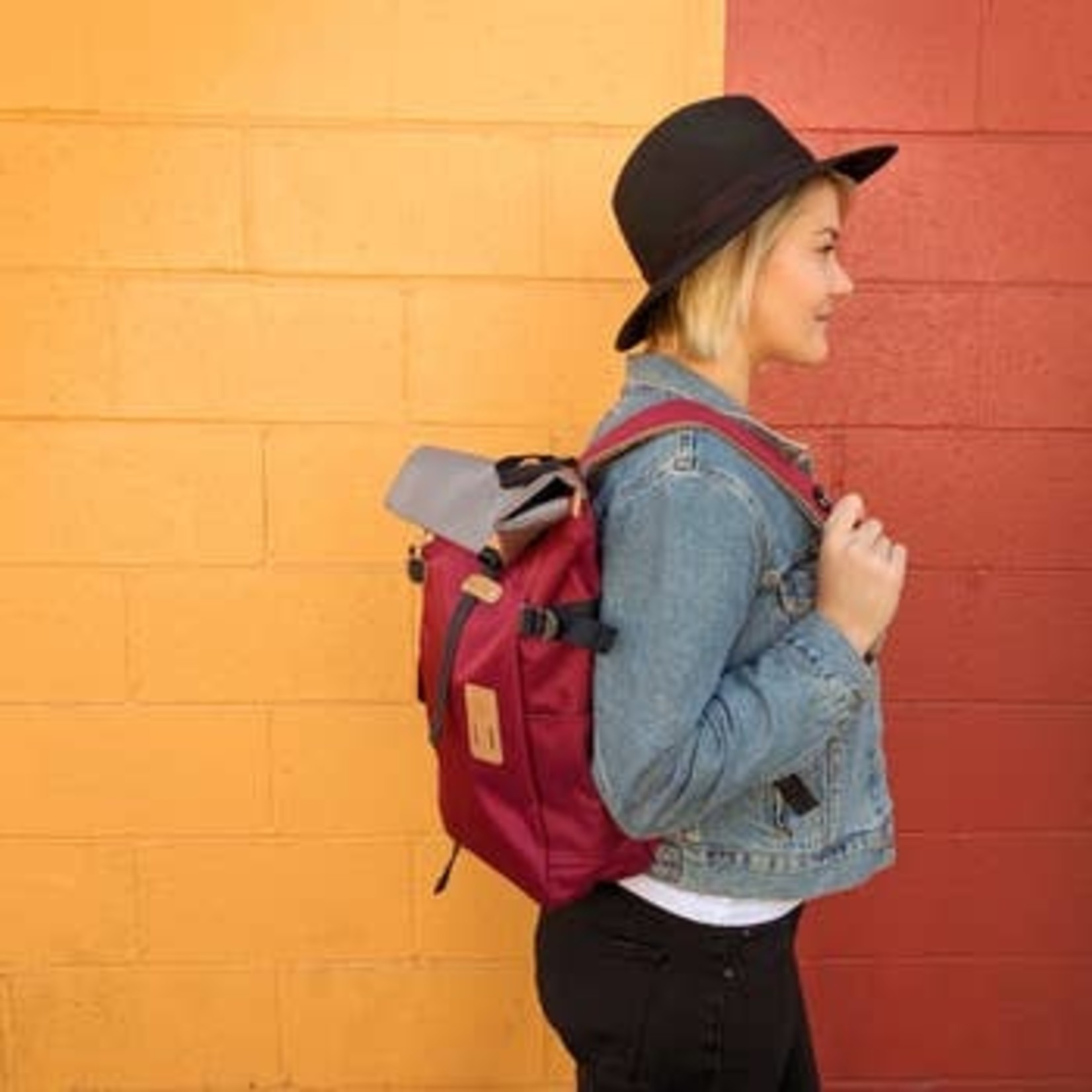 Molla Space Rolltop Backpack 2.0 in Burgundy