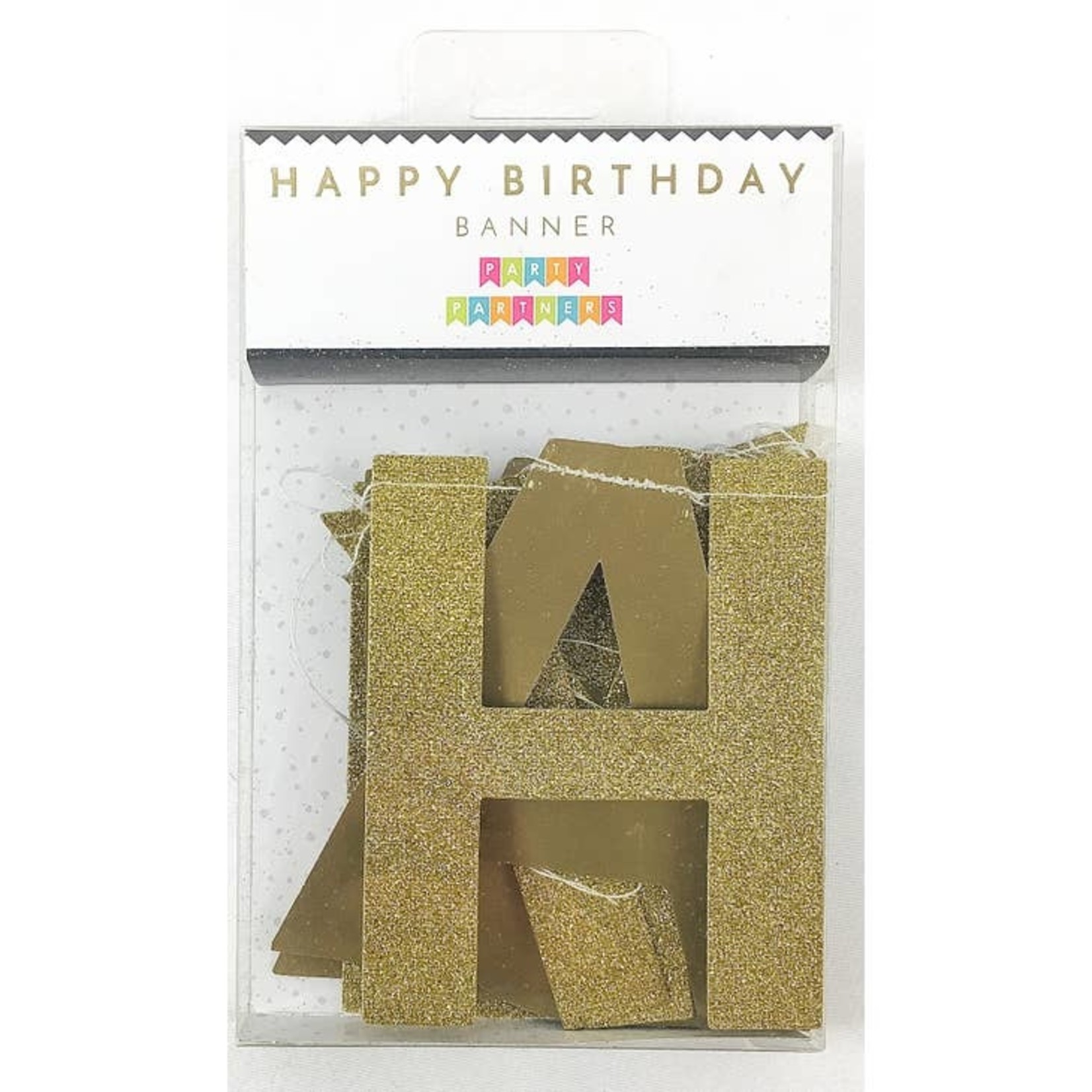 Party Partners Design Gold Happy Birthday Banner