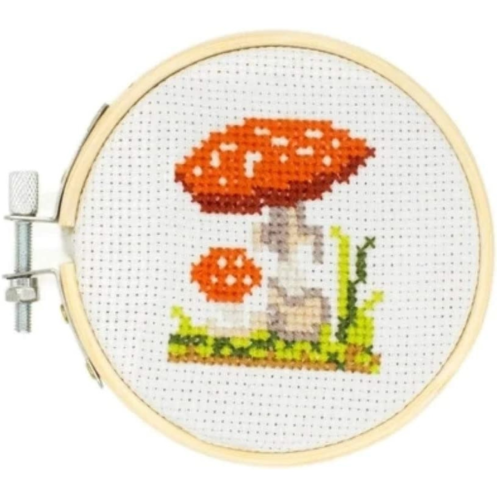 Kikkerland Mini Cross Stitch Mushroom Kit