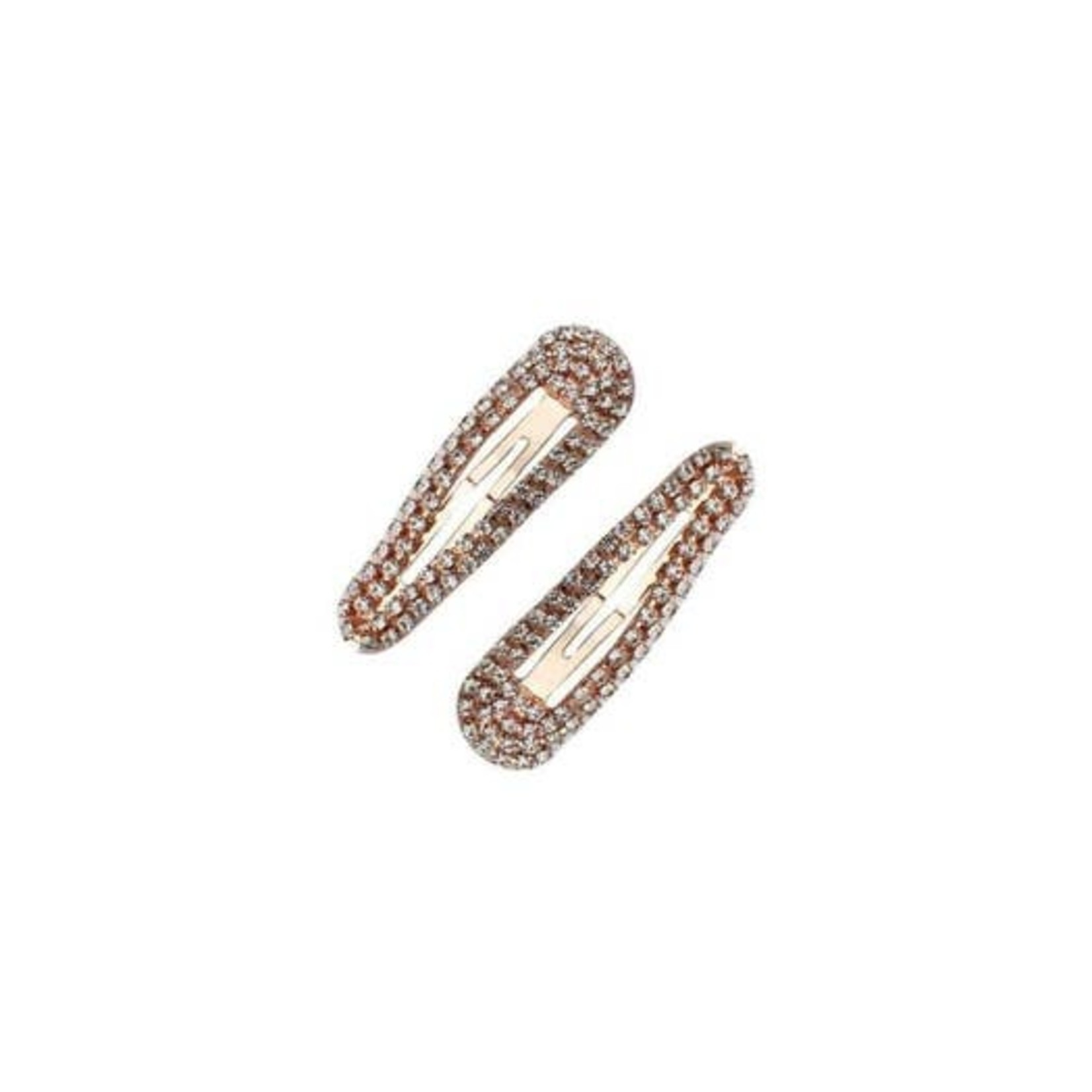 Kitsch Rhinestone Snap Clips in Rose Gold