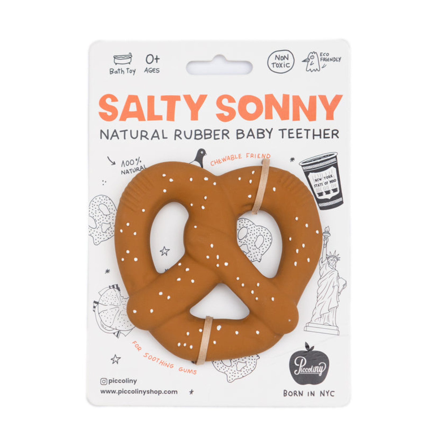 PiccoliNY Salty Sonny Pretzel Baby Teether