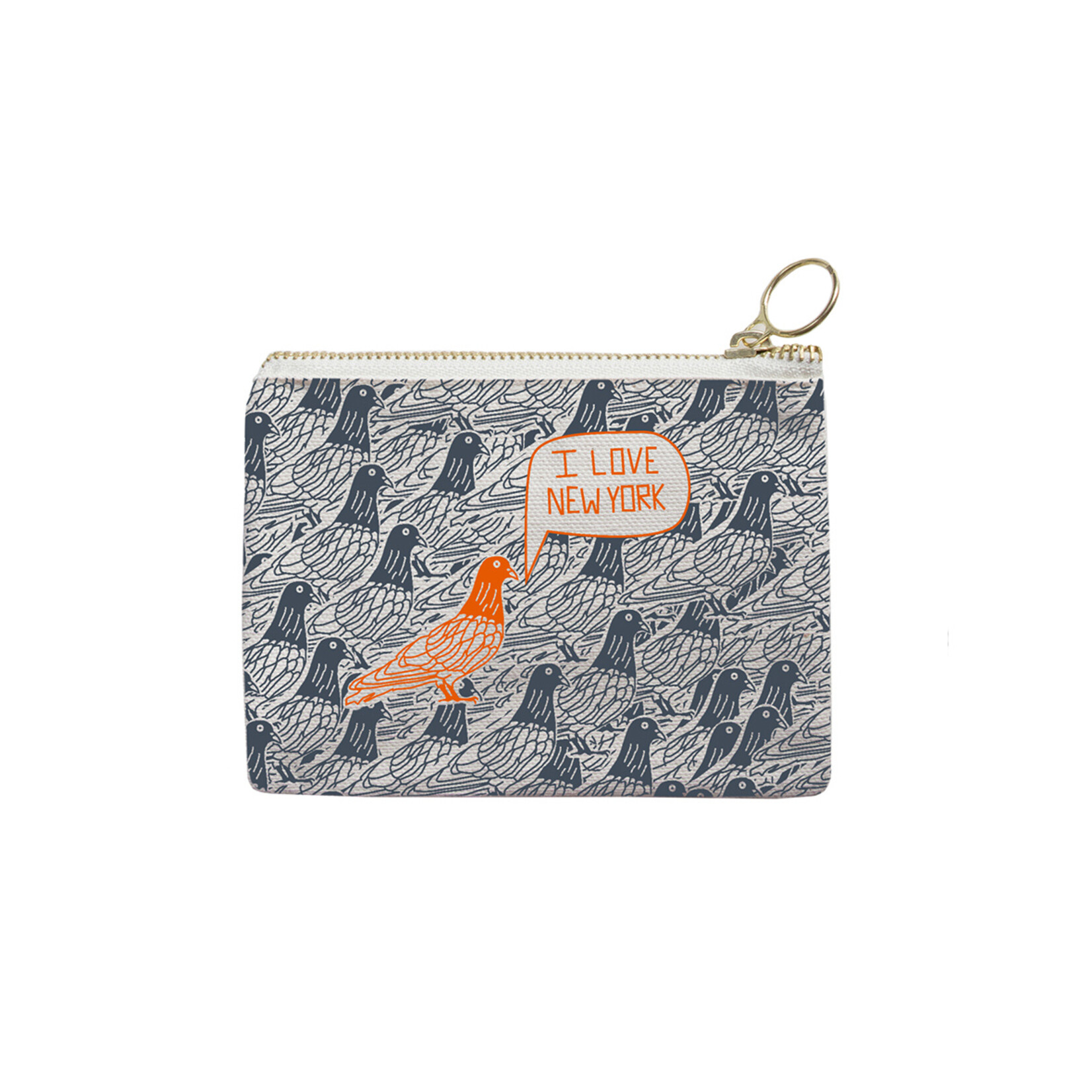 NYC Coin Purse Navy/Green Pigeon