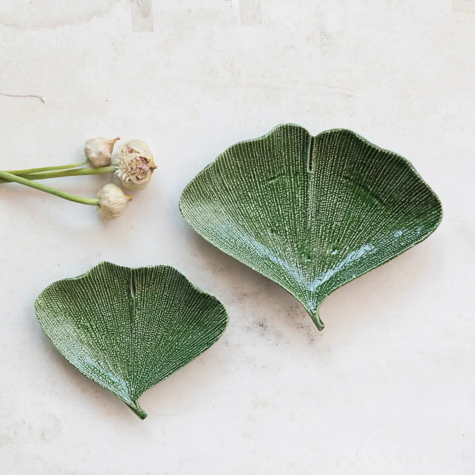 Creative Coop Gingko Leaf Shaped Plate - Small