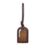 Fur Luggage Tag in Brown