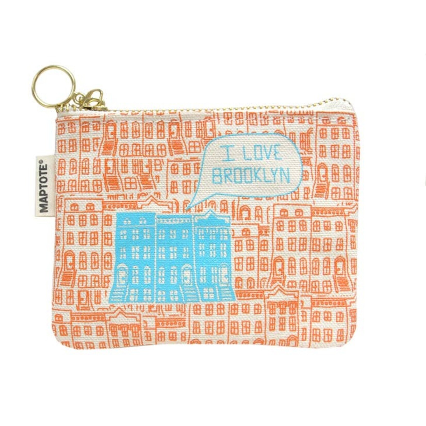 Brooklyn Coin Purse in Orange/Blue