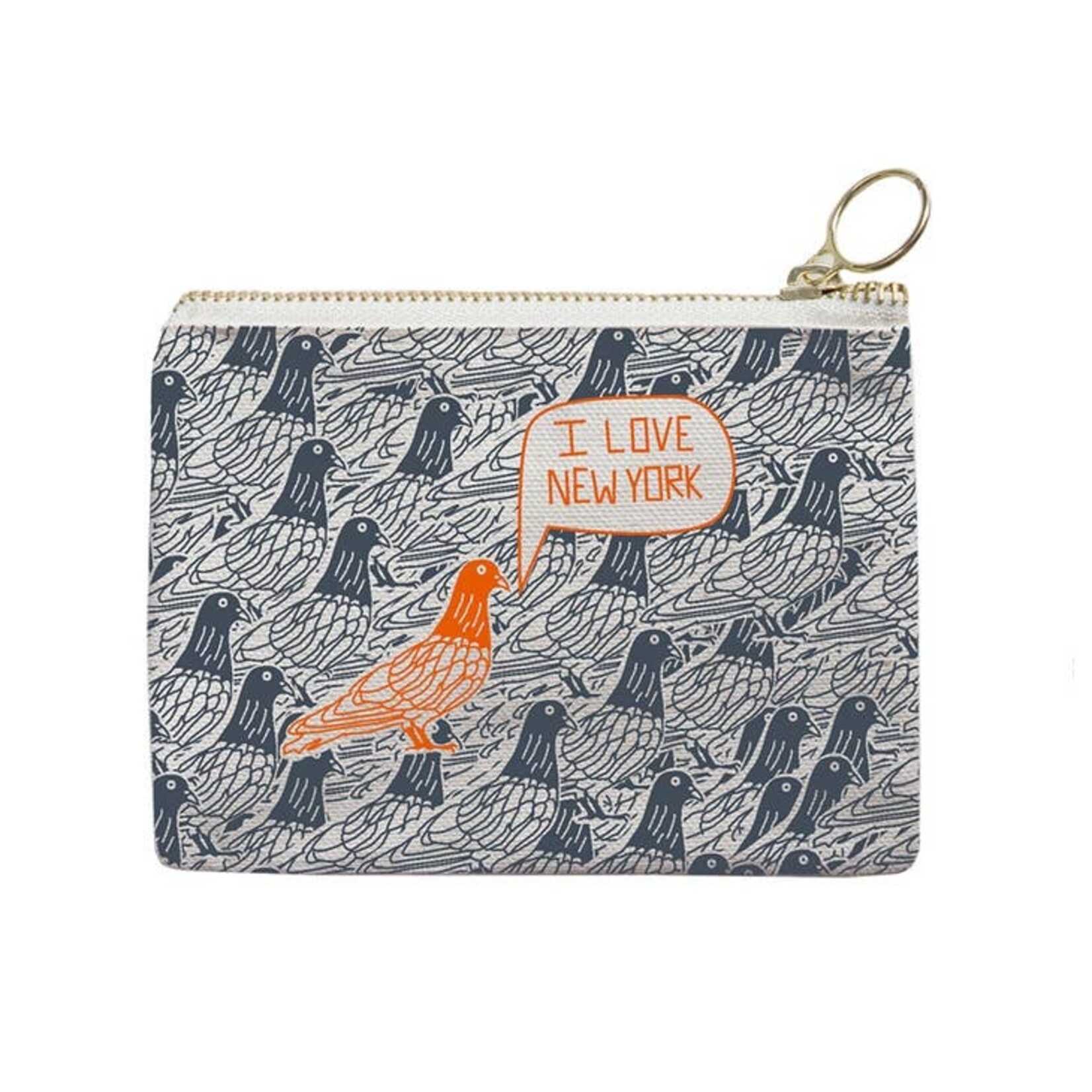 NYC Coin Purse Orange Pigeon