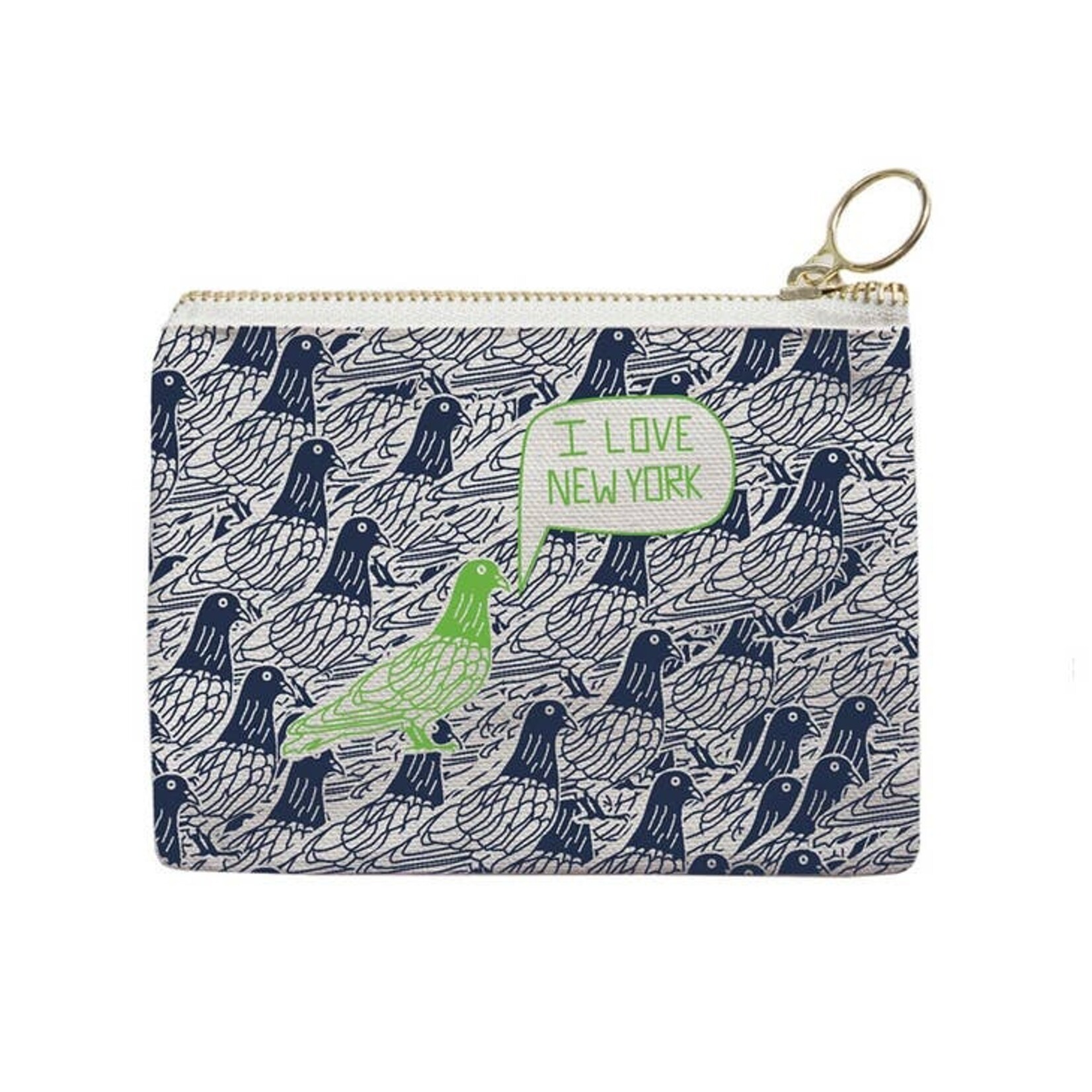 NYC Coin Purse Navy/Green Pigeon