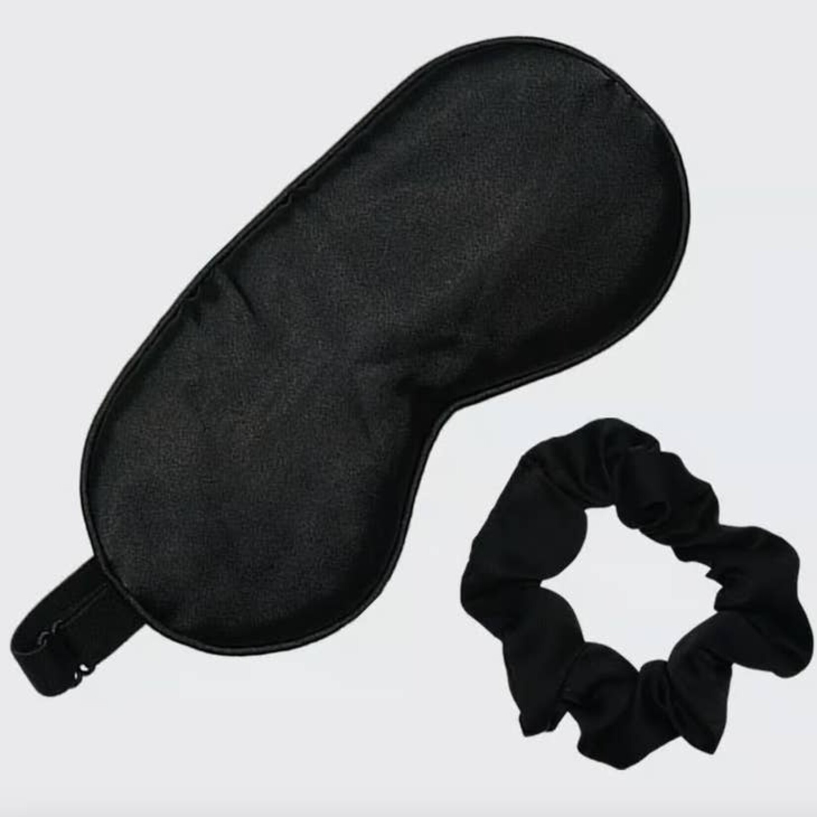 Satin Eyemask & Sleep Scrunchie Set in Black