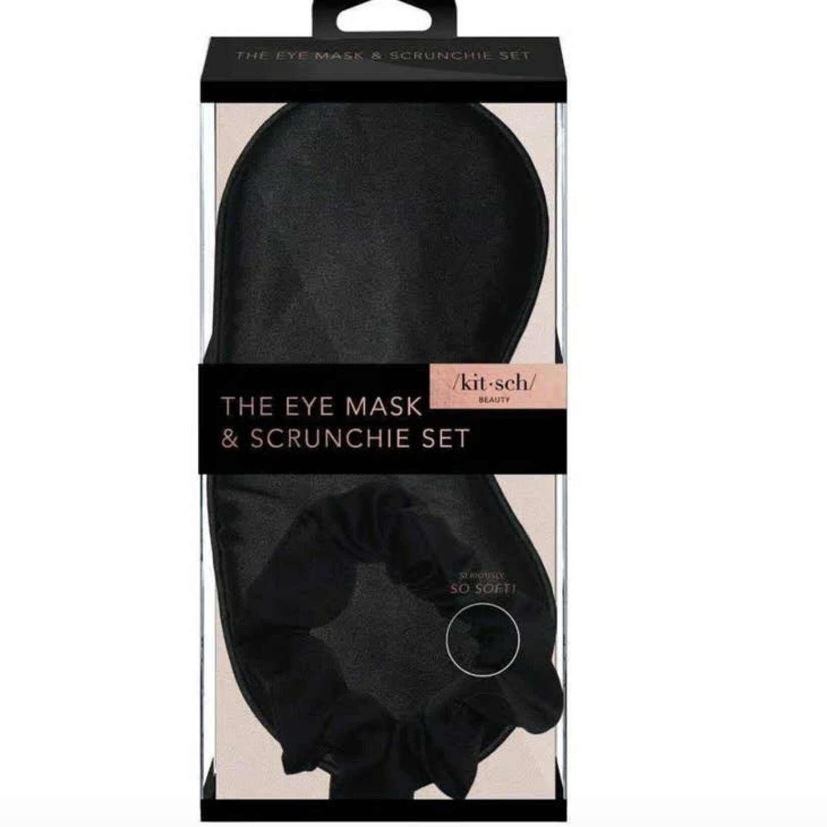Satin Eyemask & Sleep Scrunchie Set in Black