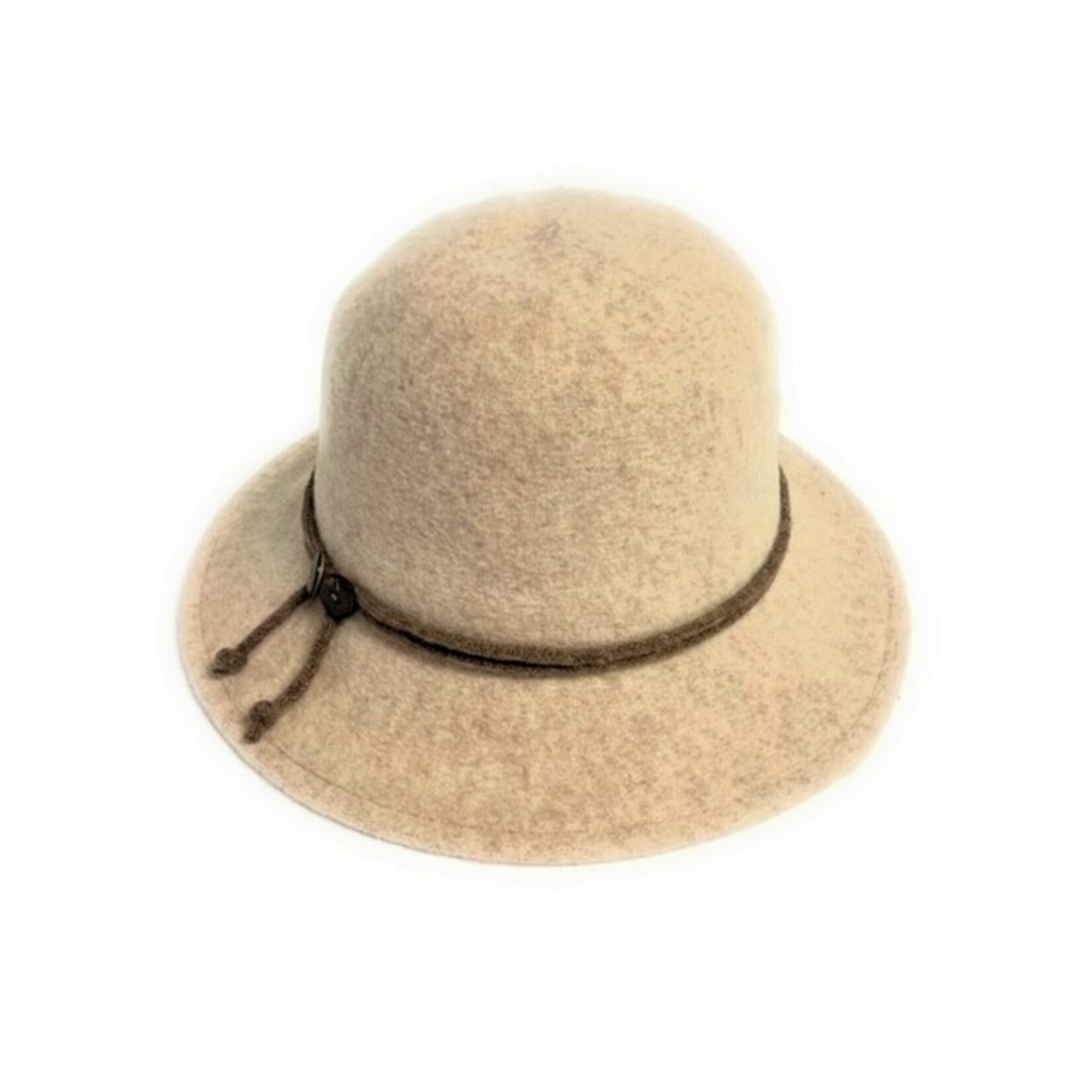 Boiled Wool Brim Hat in Cream
