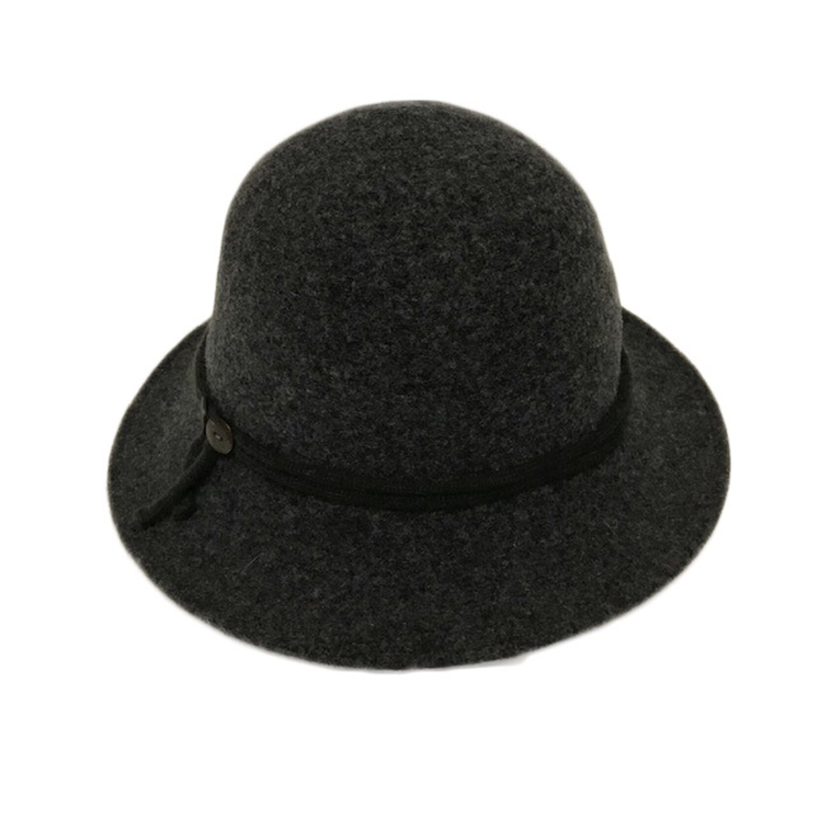 Boiled Wool Brim Hat in Black