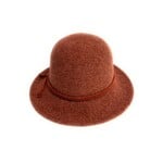 Boiled Wool Brim Hat in Brick