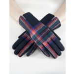 Symmetrical Plaidberry Gloves in Black