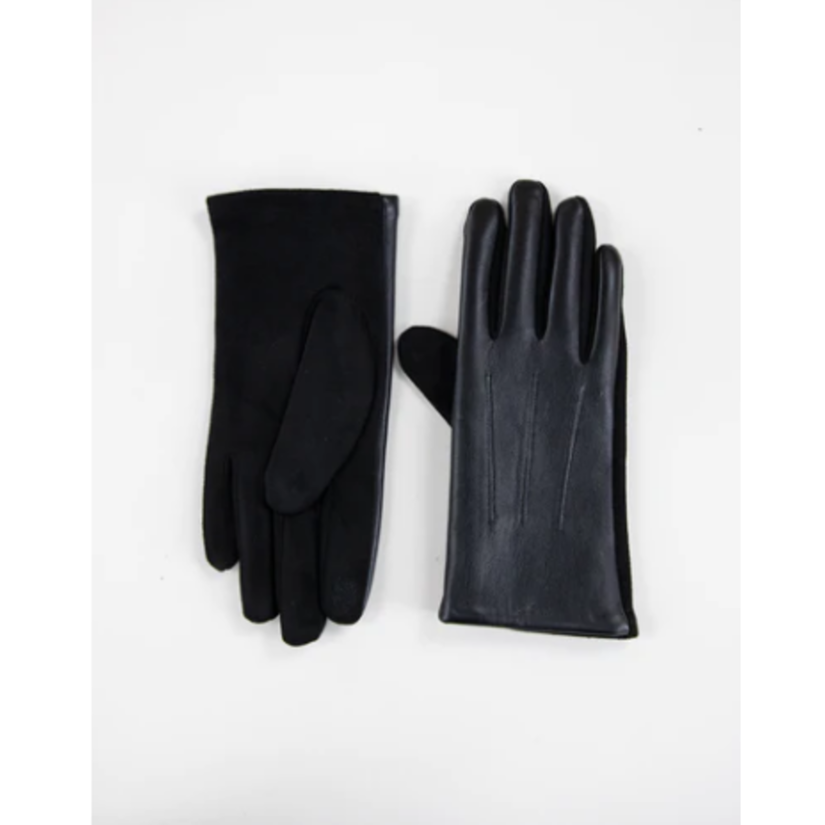 Men's Vegan Leather Gloves in Black