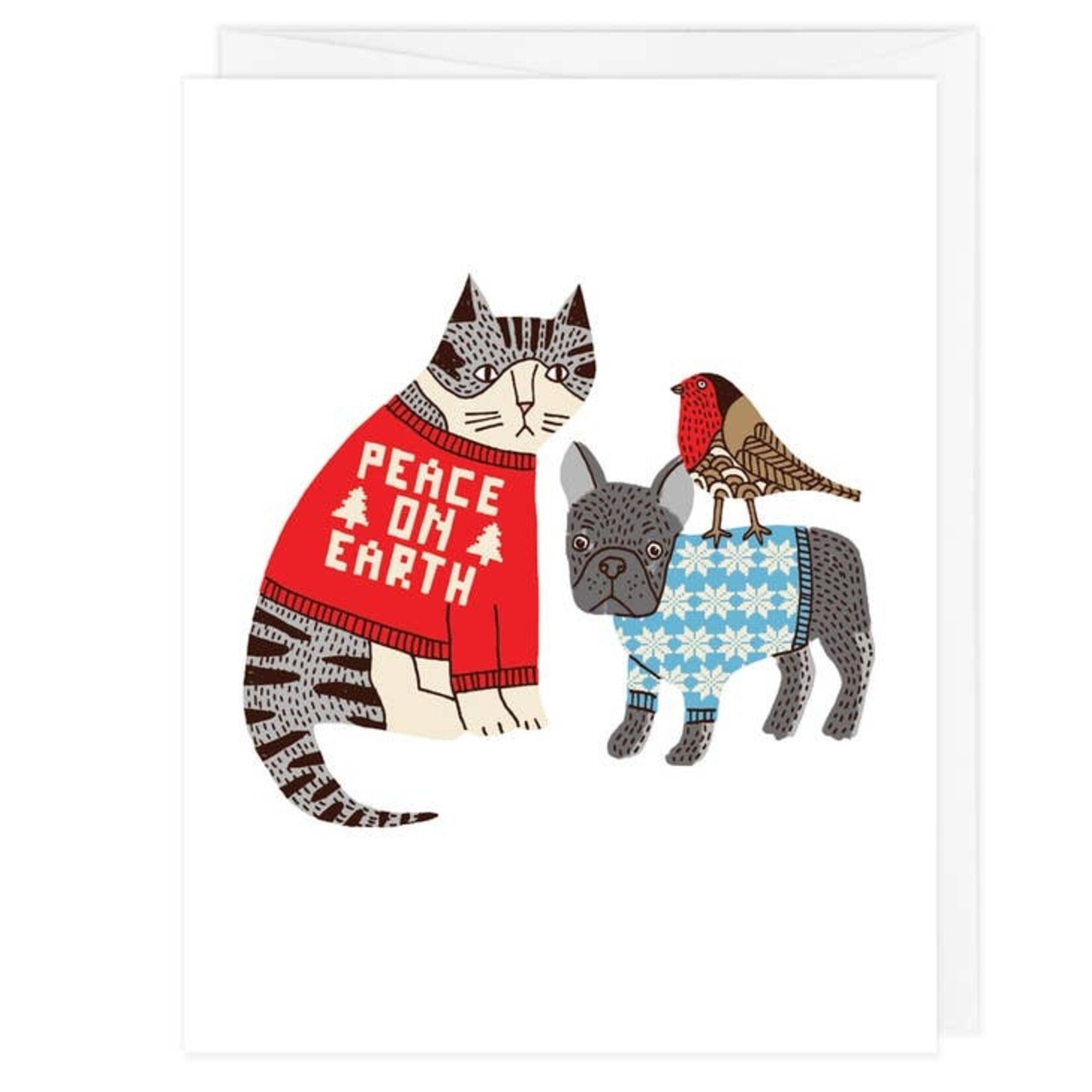 badge bomb Holiday Card: Peace on Earth Cat Sweater