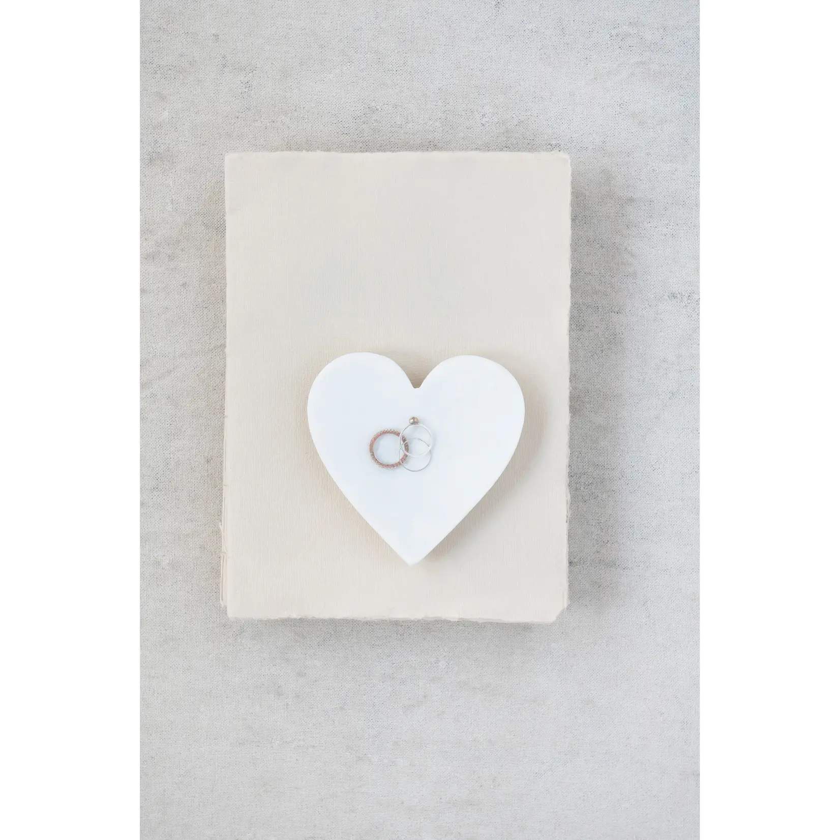 Creative Coop Marble Heart Dish