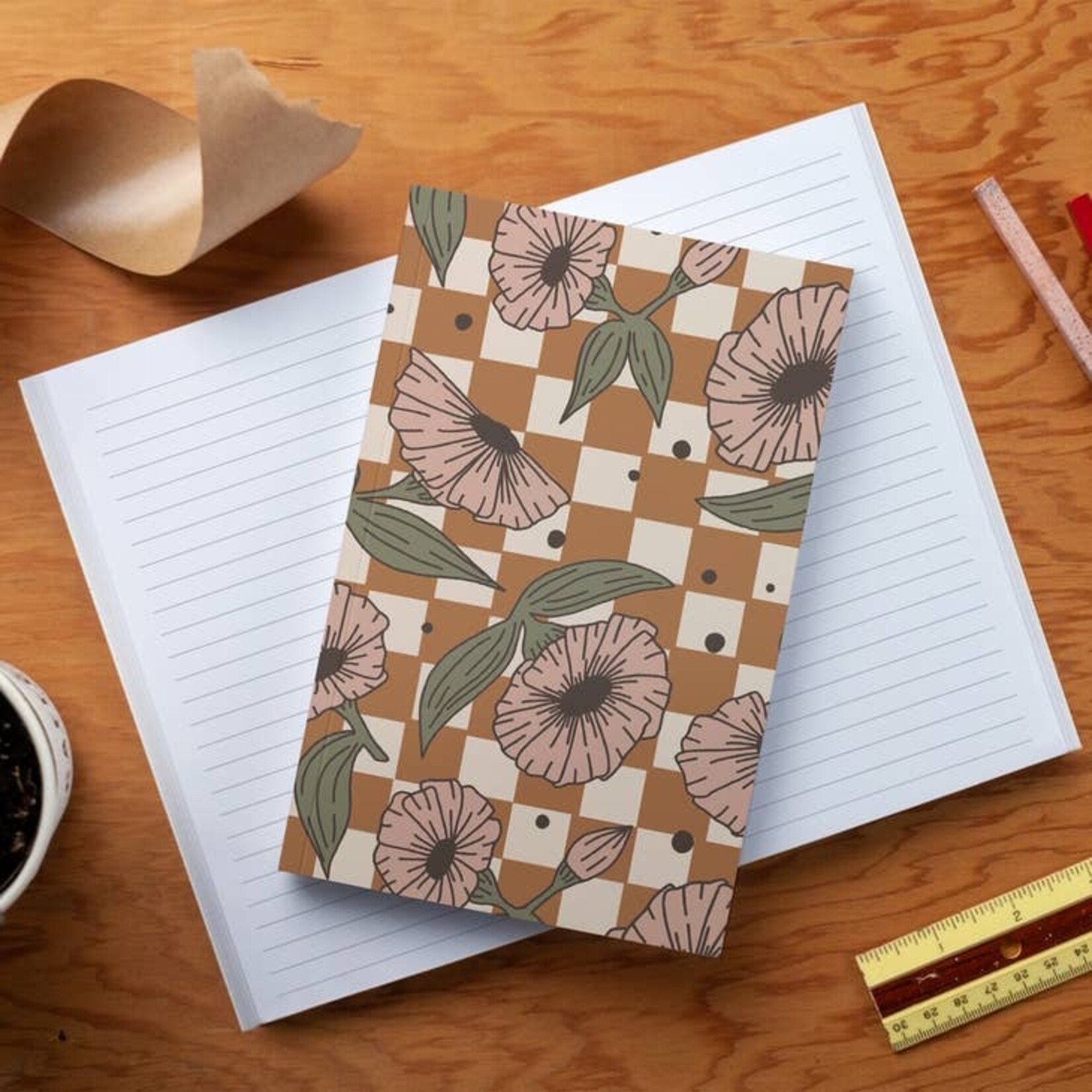 Denik Checks and Flowers Classic Layflat Lined Notebook