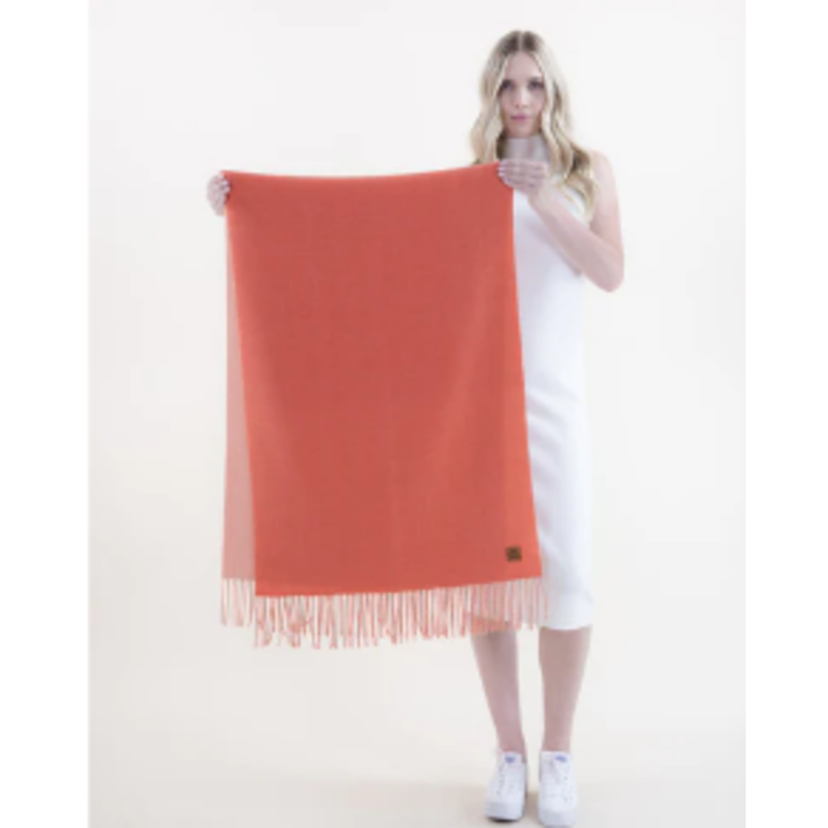 Wool Feel Solid Scarf in Orange