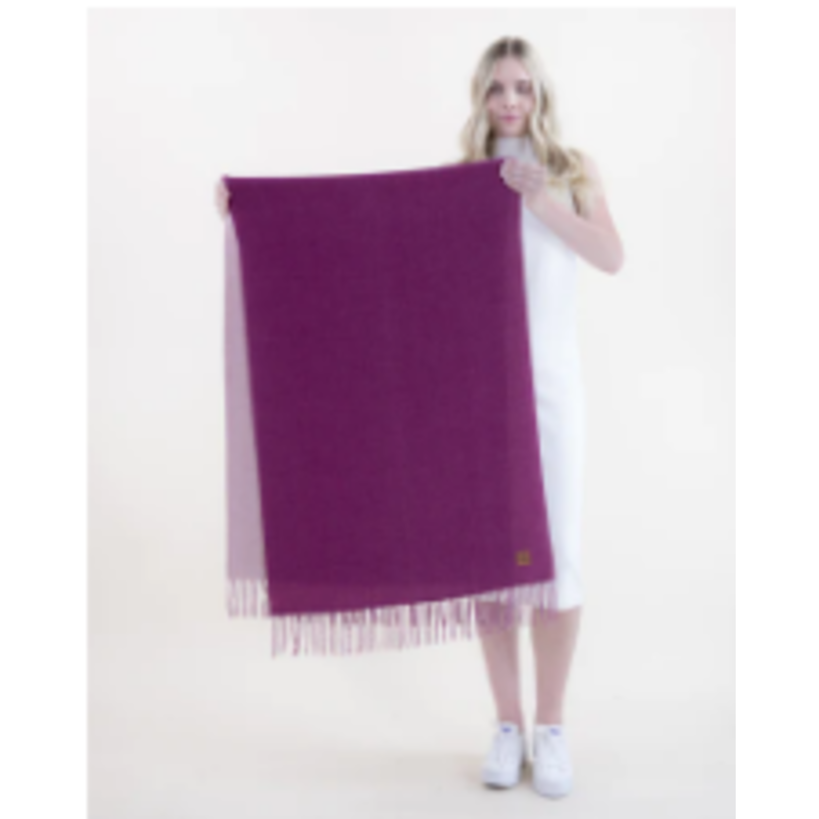 Original USA Wool Feel Solid Scarf in Fuchsia