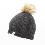 Moss Fur Pom Pom Hat in Charcoal