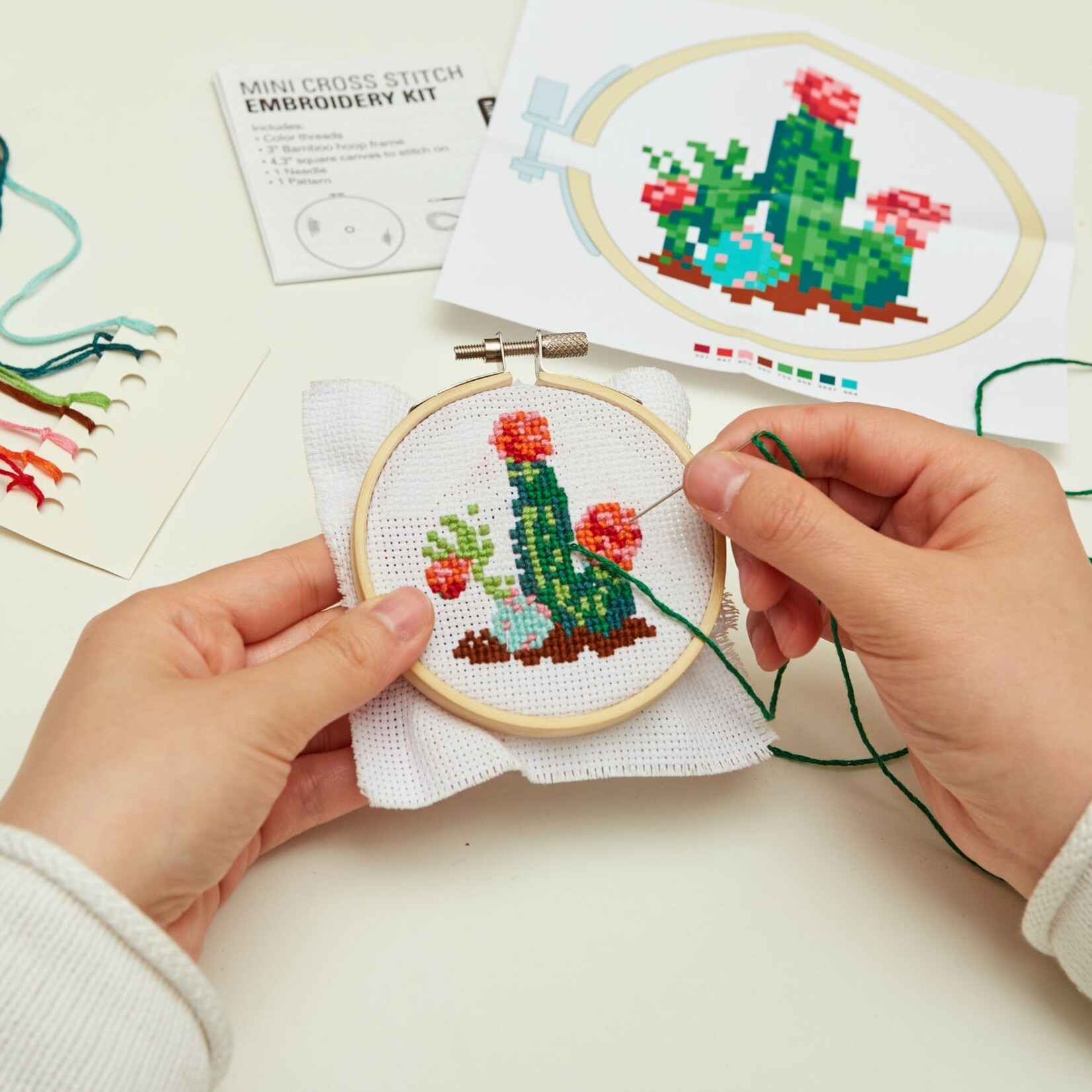 Kikkerland Cactus Mini Cross Stitch