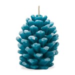 Frosted Pinecone Candle in Turquoise