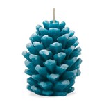 Tag Frosted Pinecone Candle in Turquoise