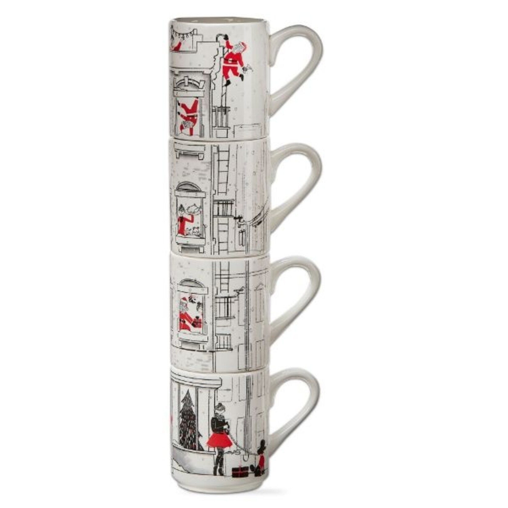 Tag Santa Cityscape  Stacking Mug Set