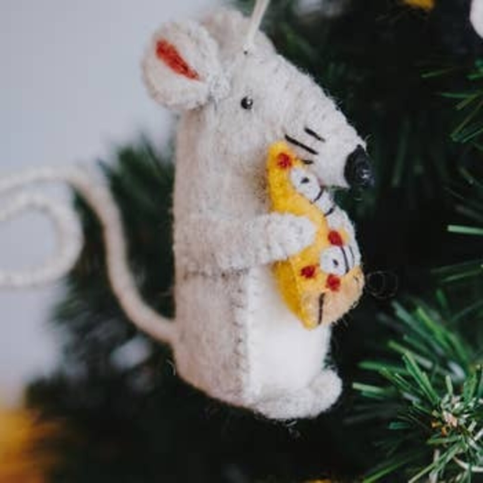 Global Goods Partners Pizza Rat Felt Ornament